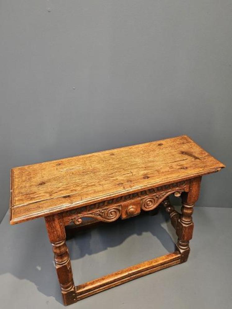 George III Oak Double Width Joint Stool - Image 5