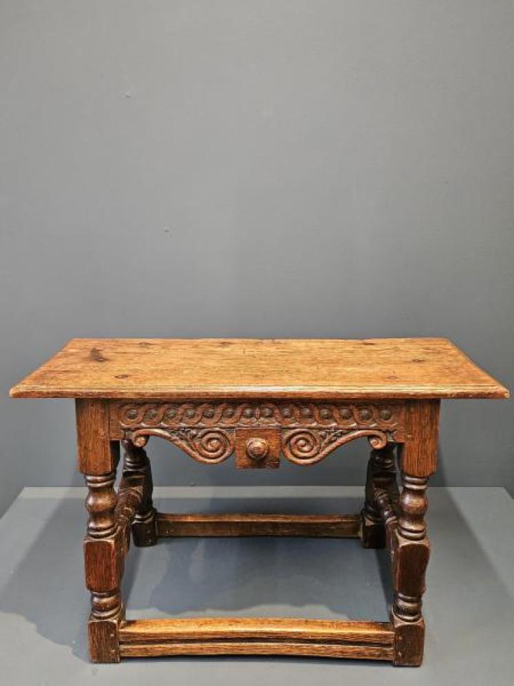 George III Oak Double Width Joint Stool - Image 6