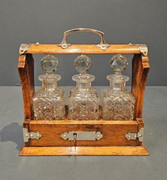 Victorian Three Bottle Liqueur Tantalus