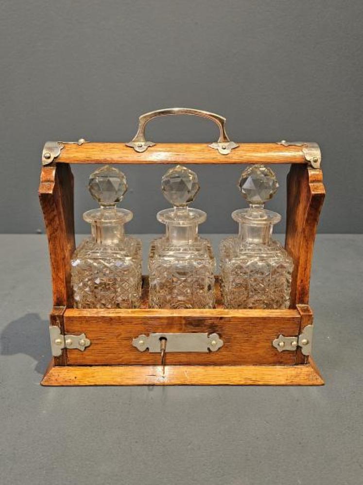 Victorian Three Bottle Liqueur Tantalus - Image 1