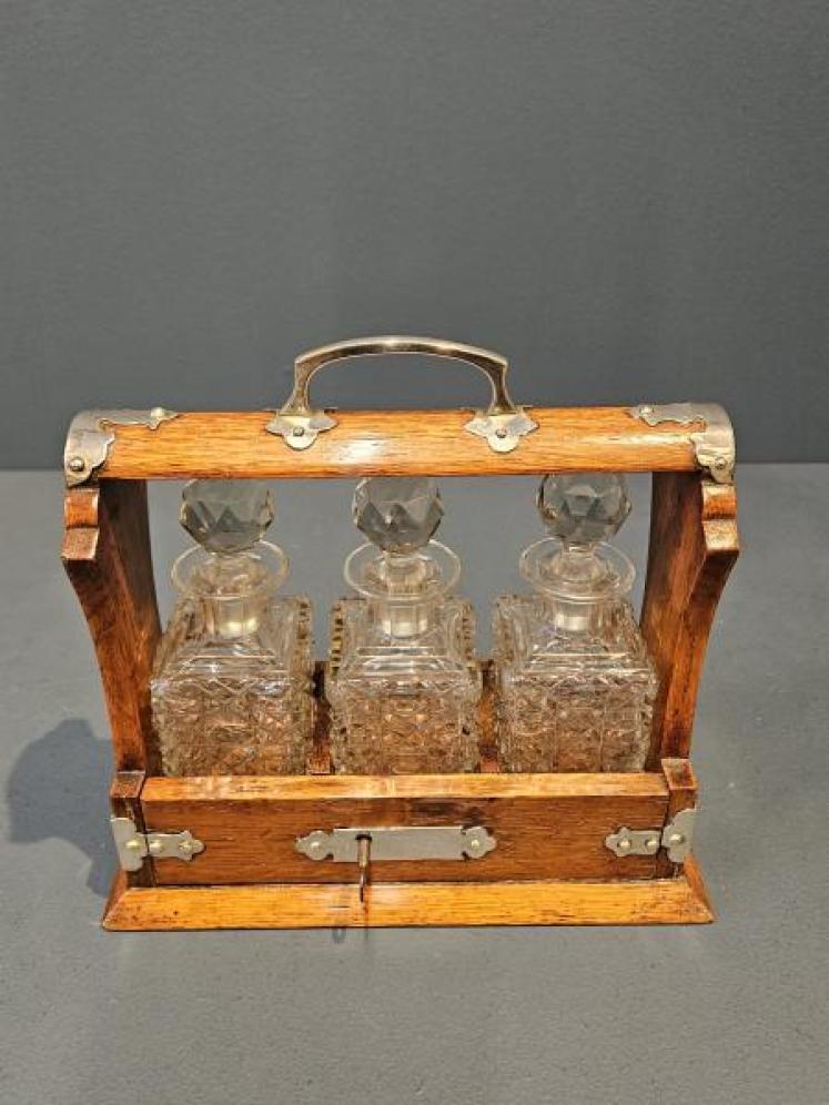 Victorian Three Bottle Liqueur Tantalus - Image 2