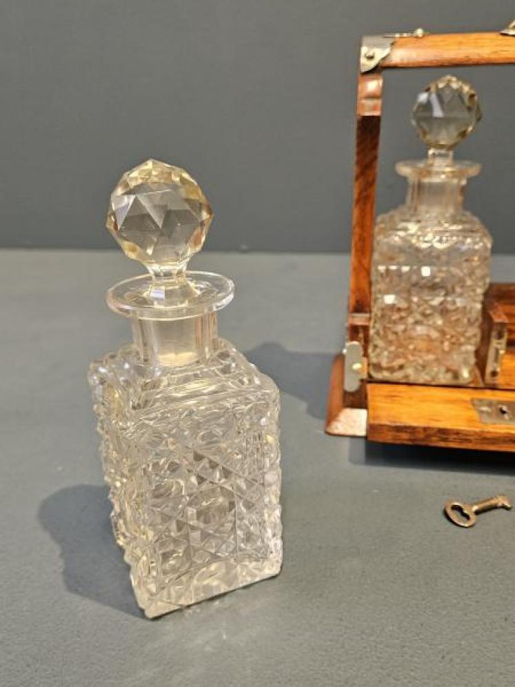 Victorian Three Bottle Liqueur Tantalus - Image 5