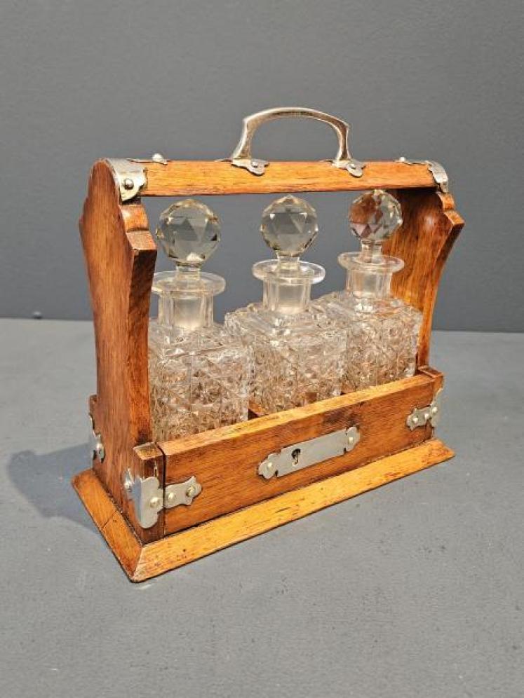 Victorian Three Bottle Liqueur Tantalus - Image 6