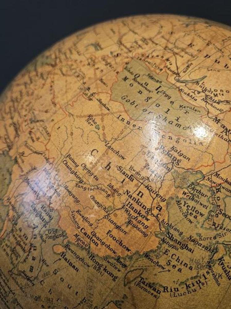 Superb 1920's Phillips 14" Gesso Library Globe - Image 5