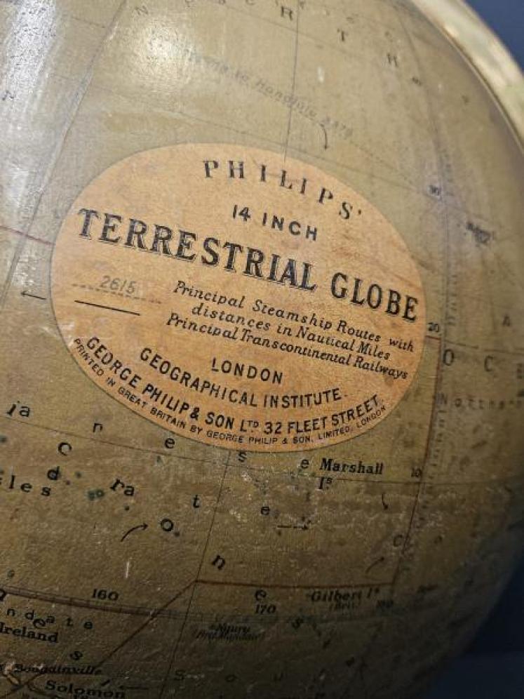 Superb 1920's Phillips 14" Gesso Library Globe - Image 6