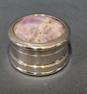 Silver and Calacatta Viola Marble Trinket Box