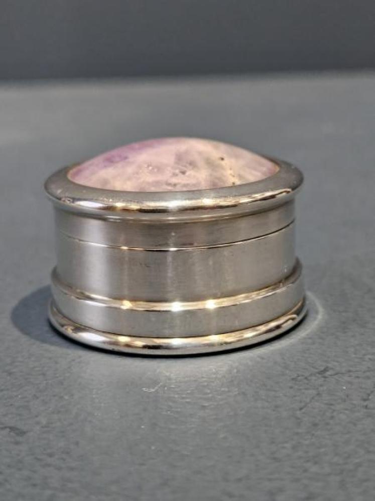 Silver and Calacatta Viola Marble Trinket Box - Image 2