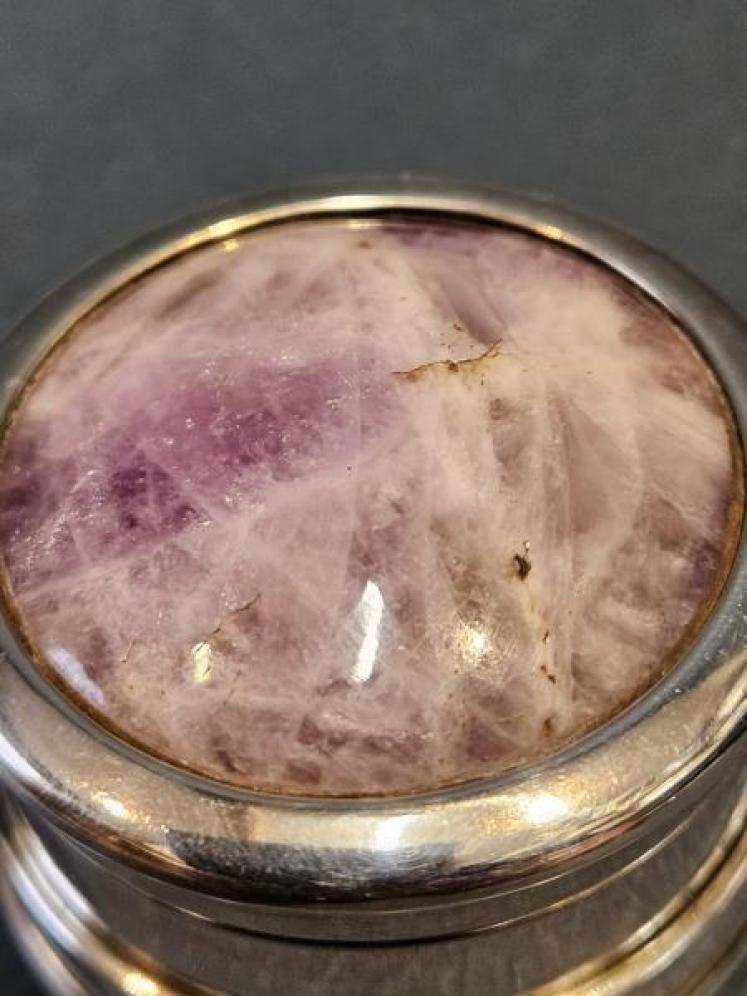 Silver and Calacatta Viola Marble Trinket Box - Image 3