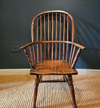 Primitive George III Elm West Country Windsor Chair