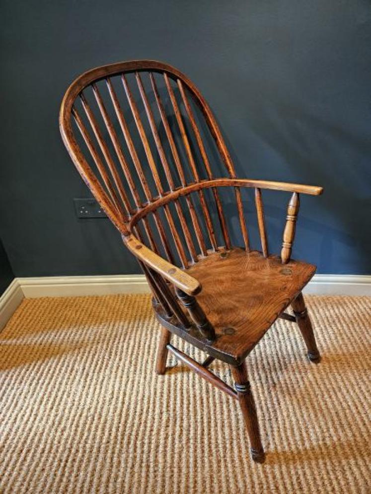 Primitive George III Elm West Country Windsor Chair - Image 2