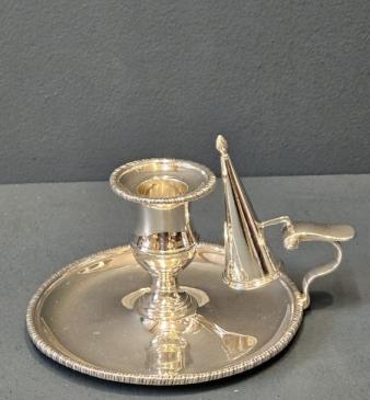 Victorian Silver Chamber Stick and Snuffer