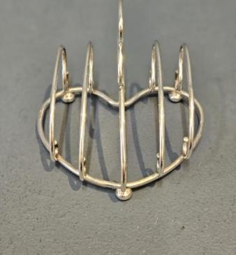 Edwardian Heart Shaped Silver Toast Rack 