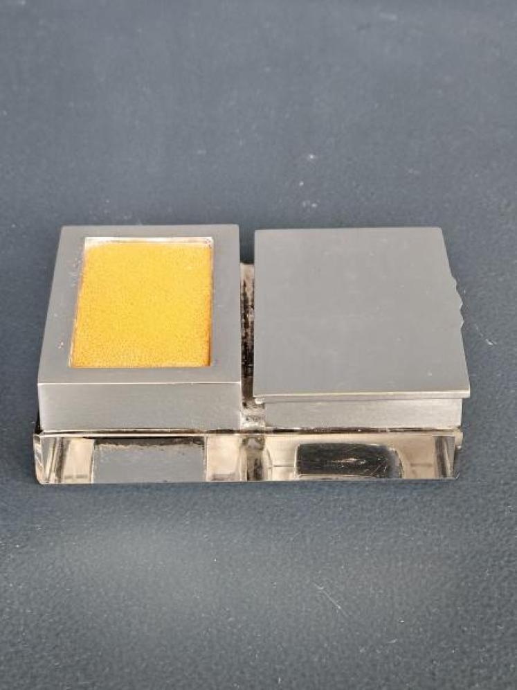 Unusual Silver and Crystal Stamp Box and Moistener - Image 2