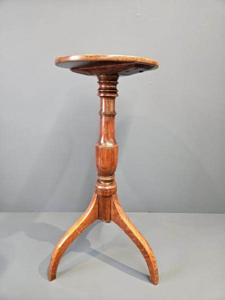 George III Oak Candle or Wine Table - Image 5