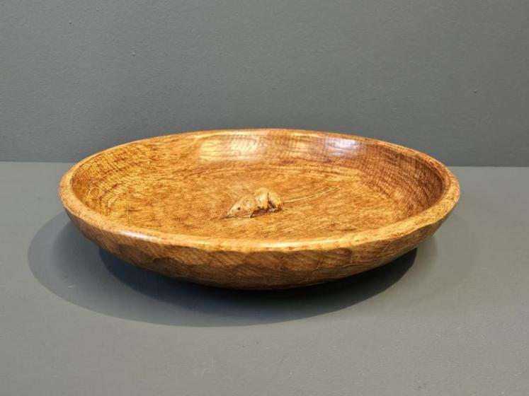 Mouseman Adzed Oak Bowl - Image 4