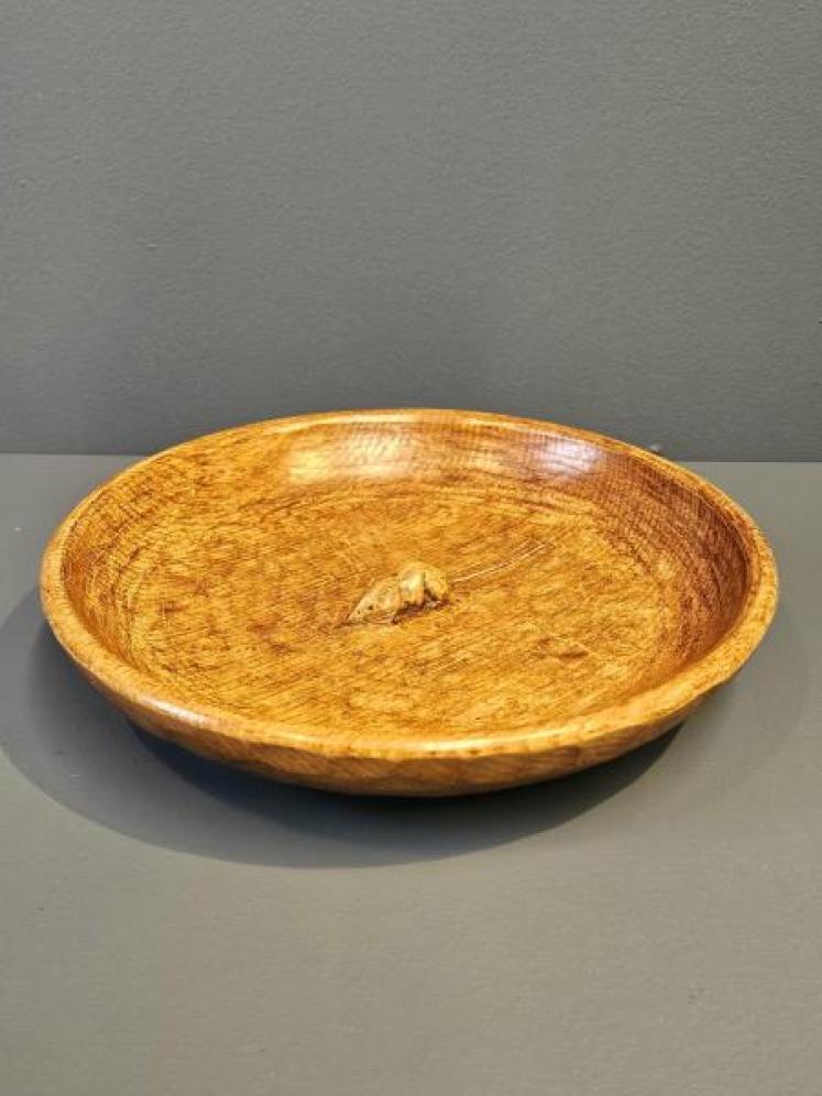 Mouseman Adzed Oak Bowl - Image 5