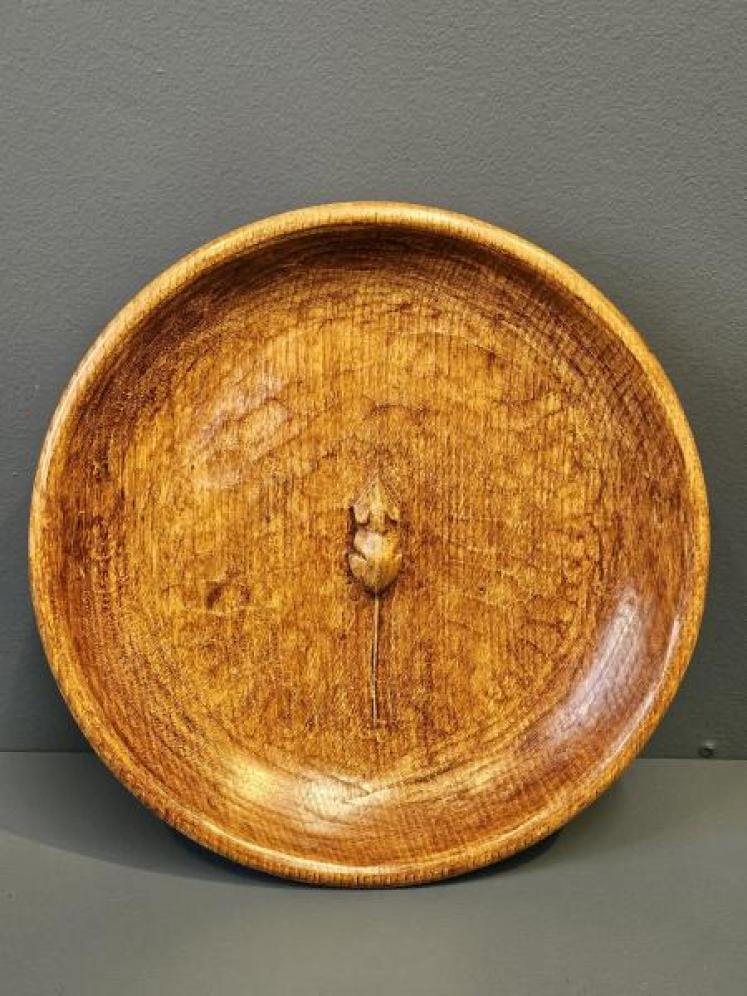 Mouseman Adzed Oak Bowl - Image 6