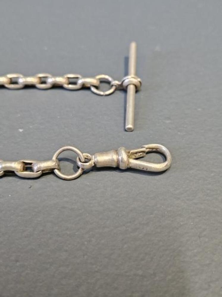 George V Silver 28" Fob Chain - Image 2