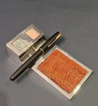 Superb Silver Stamp and Pen Stand