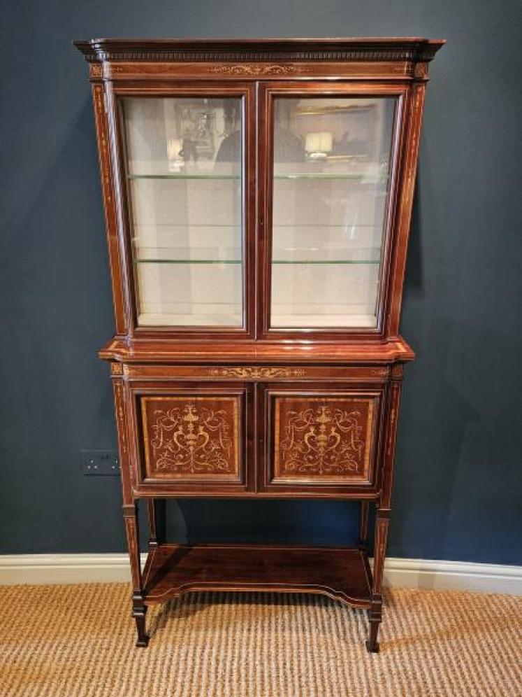 Small Edwards and Roberts Late Victorian Display Cabinet - Image 1