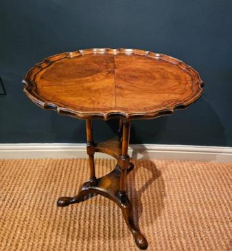 Edwardian Walnut Tripod Lamp Table
