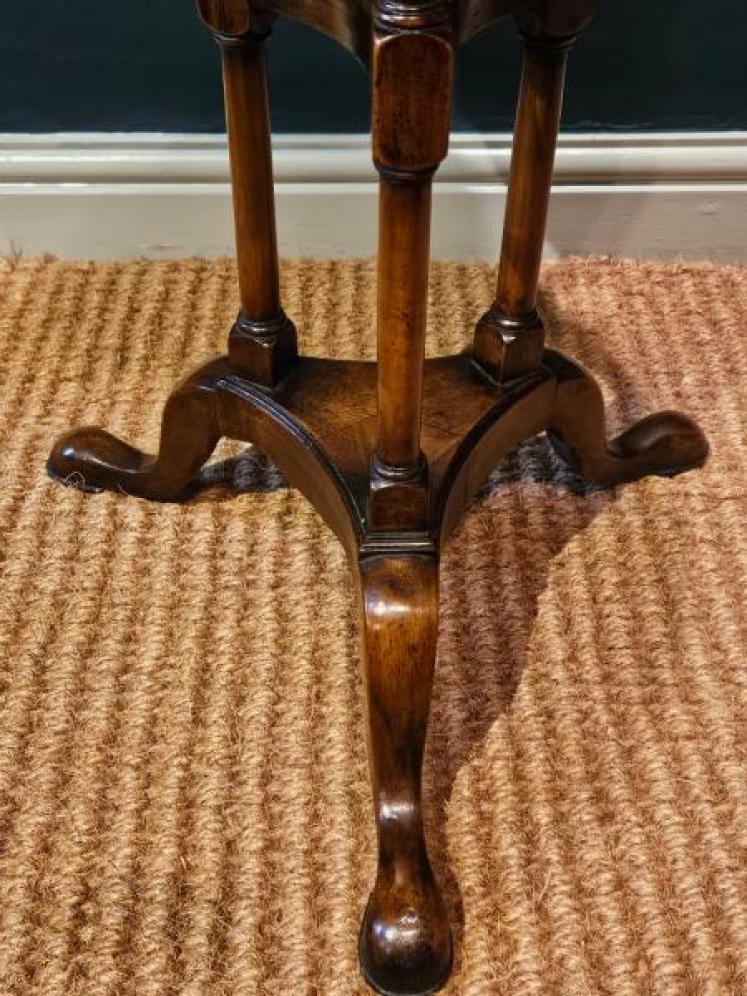 Edwardian Walnut Tripod Lamp Table - Image 7