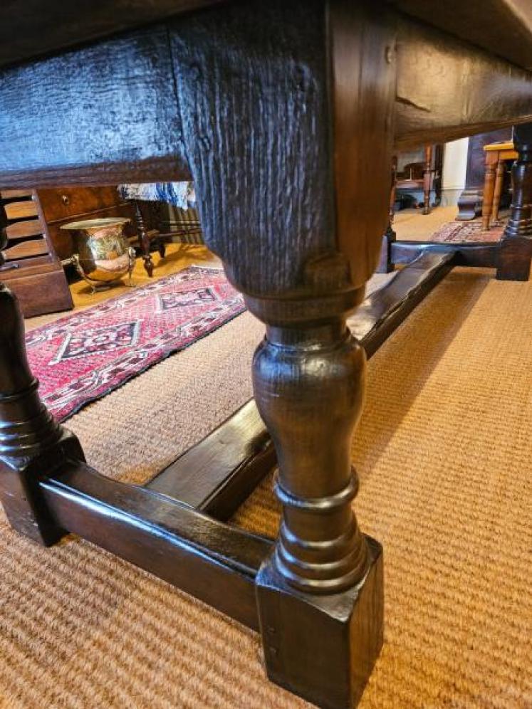 George III 8 Seater Oak Refectory Table - Image 4