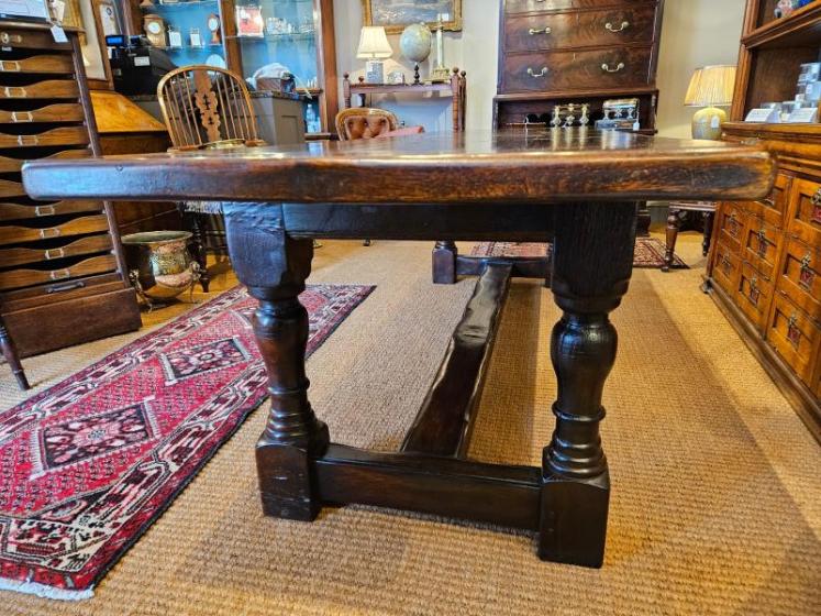 George III 8 Seater Oak Refectory Table - Image 5