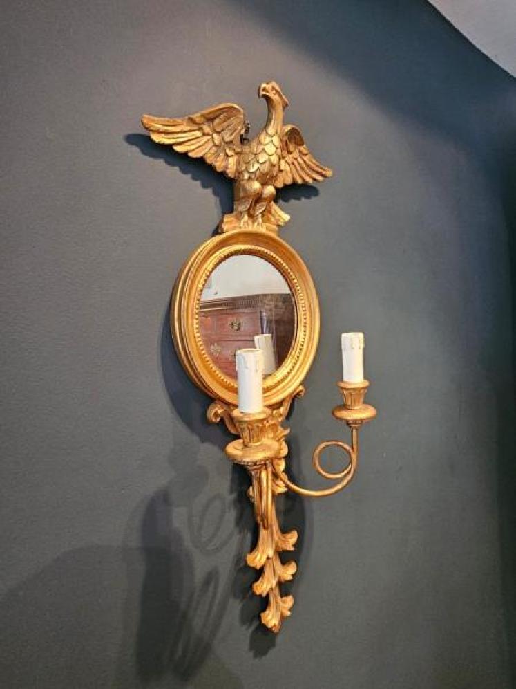 Pair of Mirror Back Wall Sconces - Image 3