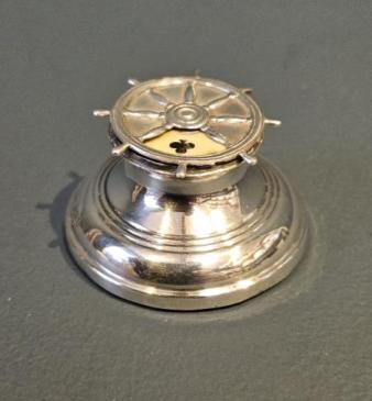 Sampson Mordan Edwardian Silver Ships Wheel Bridge Marker