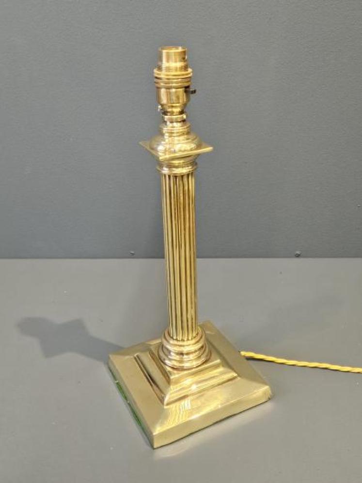 Edwardian Brass Table Lamp  - Image 2