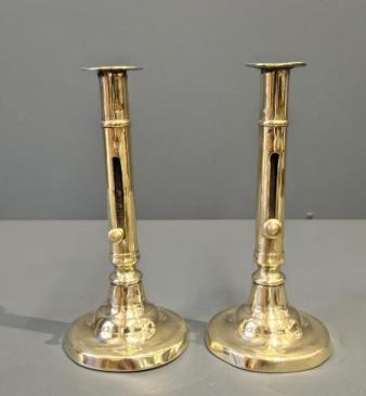 Pair of George III Brass Candlesticks 