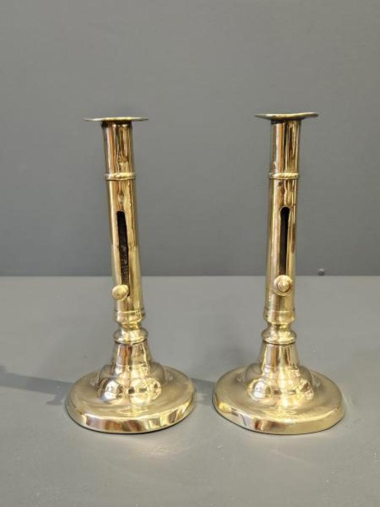 Pair of George III Brass Candlesticks  - Image 1