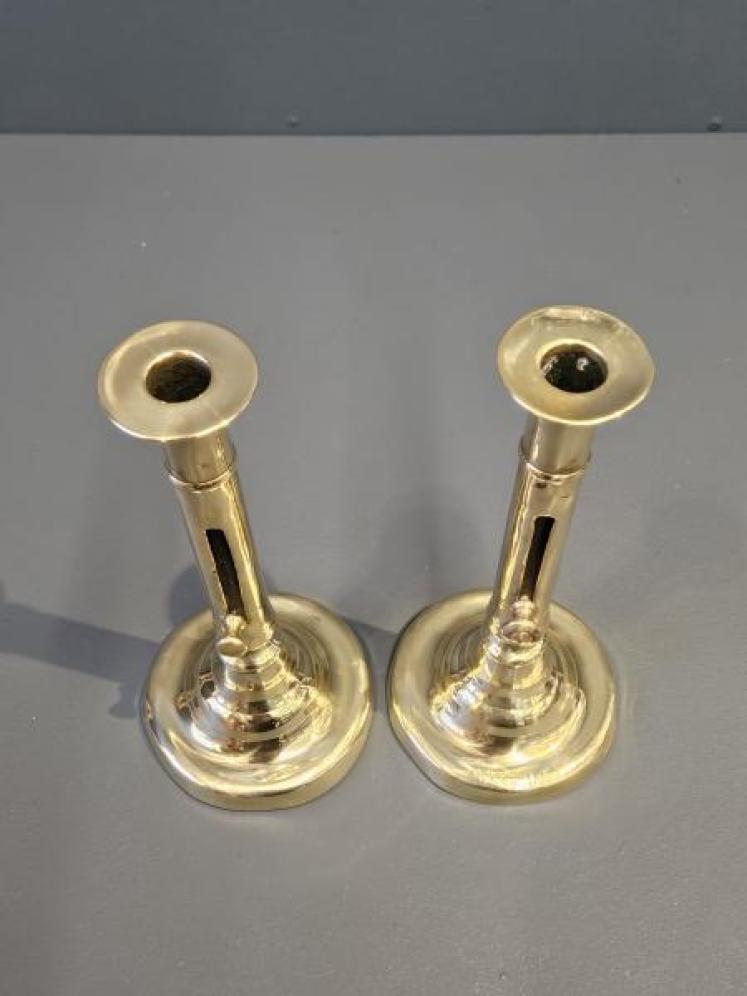 Pair of George III Brass Candlesticks  - Image 3
