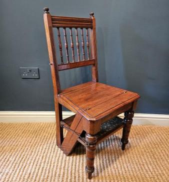 Victorian Walnut Metamorphic Library Steps