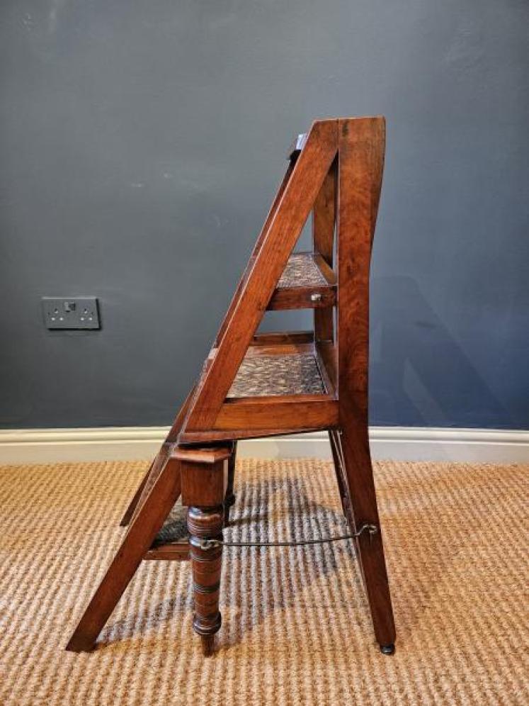 Victorian Walnut Metamorphic Library Steps - Image 2