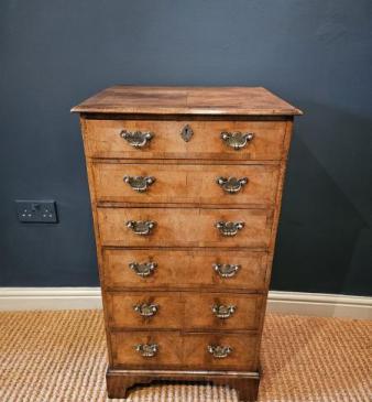 Edwardian Walnut Tallboy Chest 