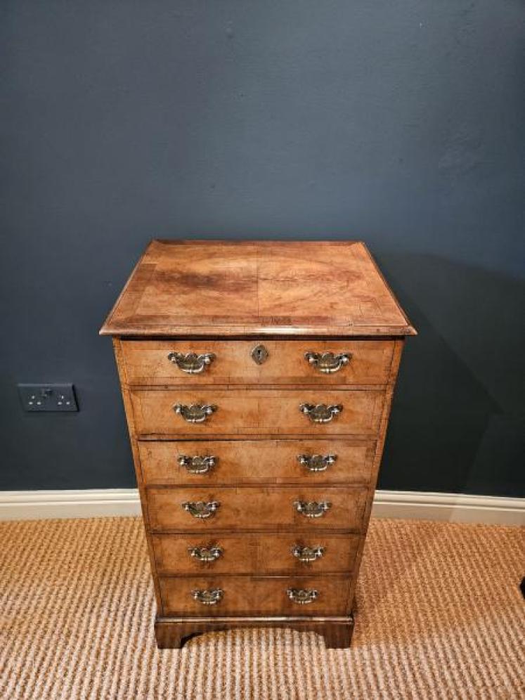 Edwardian Walnut Tallboy Chest  - Image 4