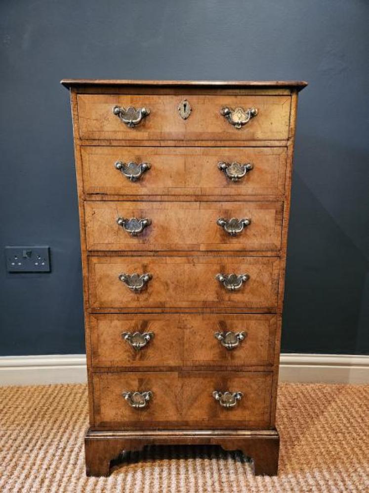 Edwardian Walnut Tallboy Chest  - Image 5