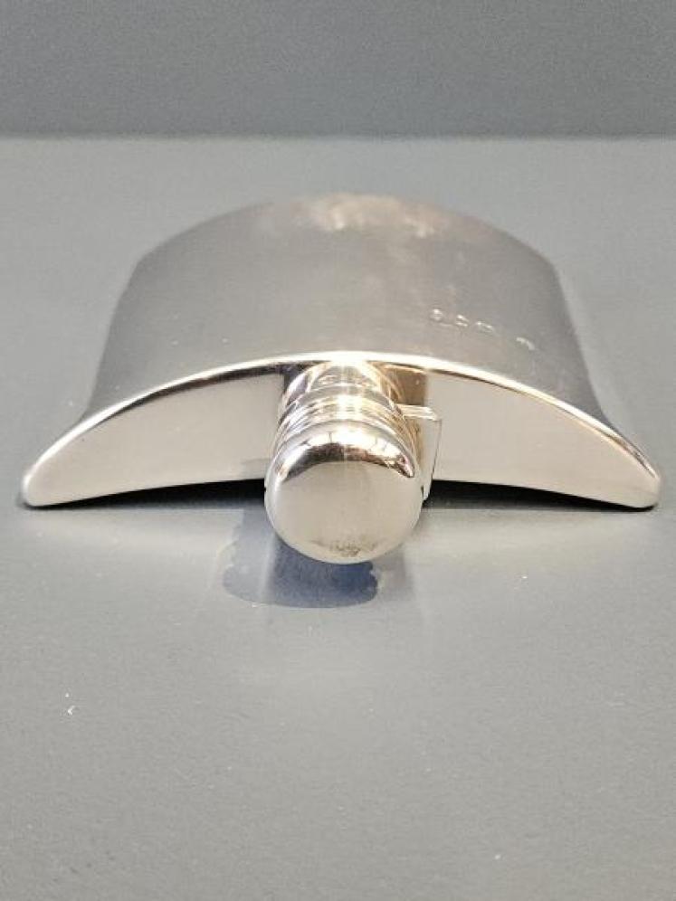 Immaculate Sampson Mordan Crescent Shaped Hip Flask - Image 2