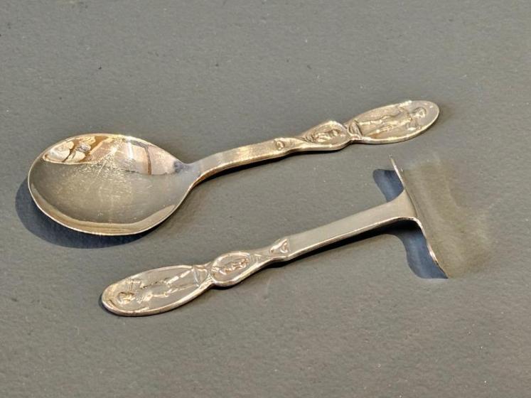 Little Boy Blue Silver Pusher and Spoon  - Image 1