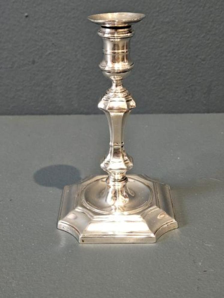 Edwardian Silver Taper Candlestick - Image 1
