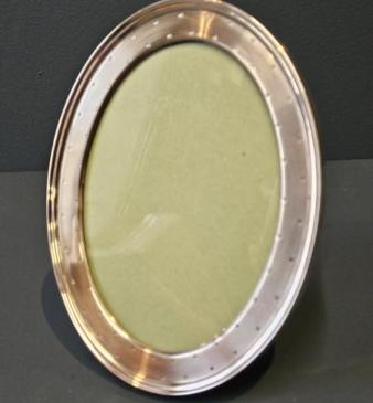 Early George V Oval Silver Engine Turned Photo Frame by William Comyns