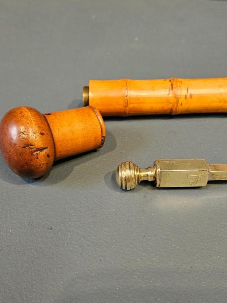 Unusual Edwardian Bamboo Cane With Internal Measuring Stick - Image 6
