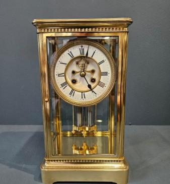 Victorian Four Glass Mantel Clock 