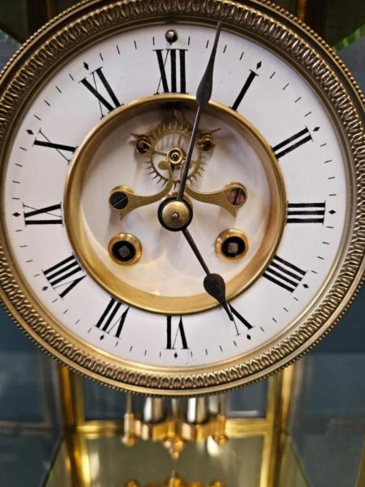 Victorian Four Glass Mantel Clock  - Image 4