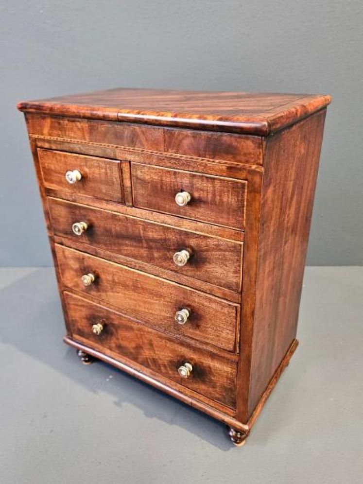 Early Victorian Miniature Chest of Drawers - Image 7