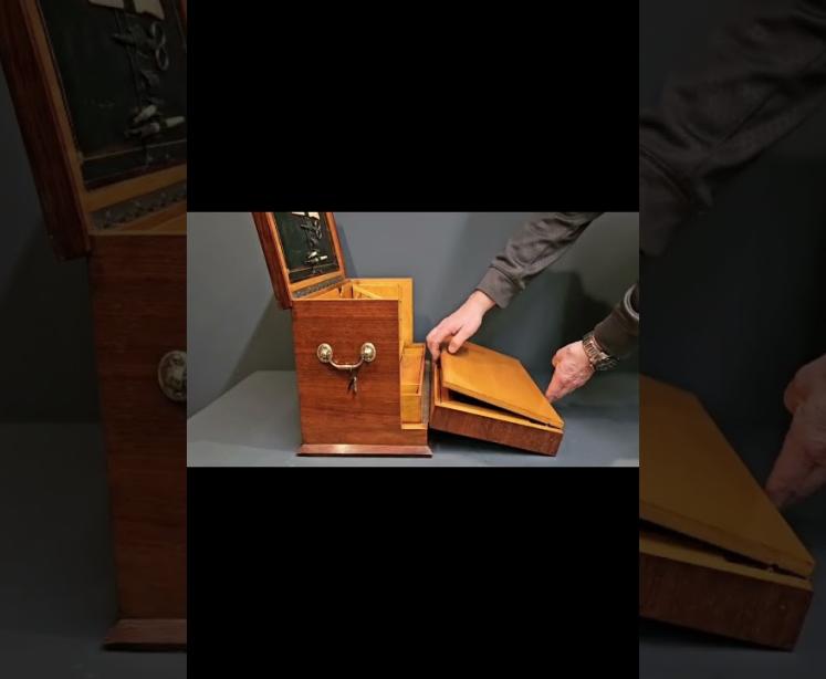 Immaculate Victorian Rosewood Stationary Box - Video
