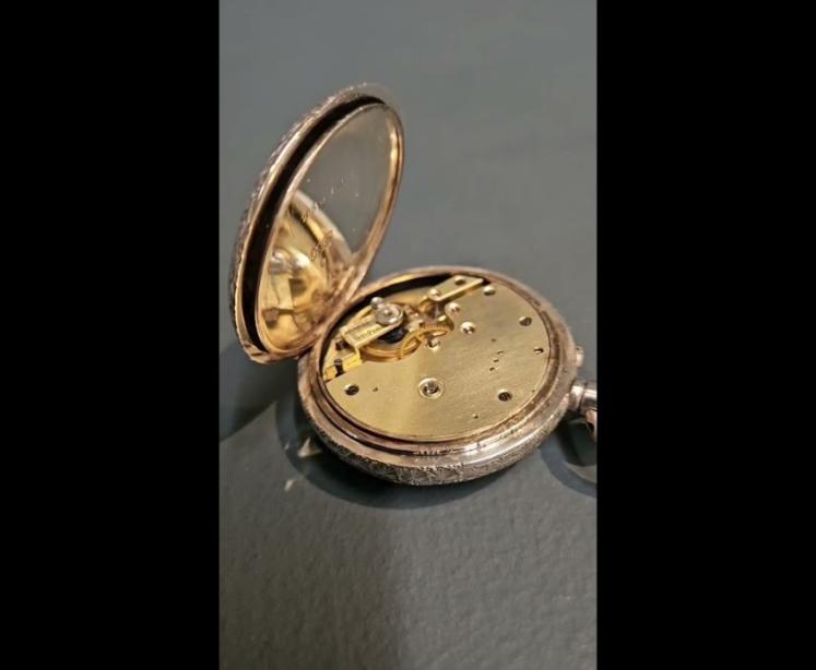 Victorian Silver Fob Watch with Enamel Dial - Video