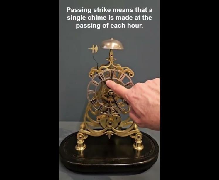 Victorian Skeleton Clock with Passing Strike - Video